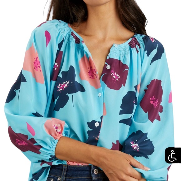 Tucker NYC The Classic Bold Floral Blouse S - Picture 6 of 15